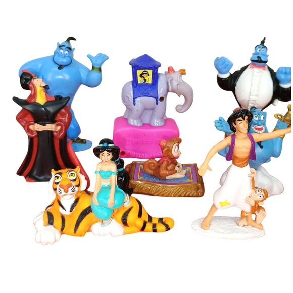 Disney Mattel Aladdin Figurine Set Of 9 Vintage Collectibles - Picture 1 of 8